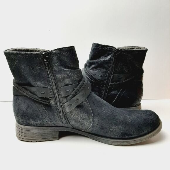 JANA | Germany Chunky Low Heel Shimmer Booties w/ Strap Detail Sz 9.5 US/ Eur 41 - Picture 11 of 15